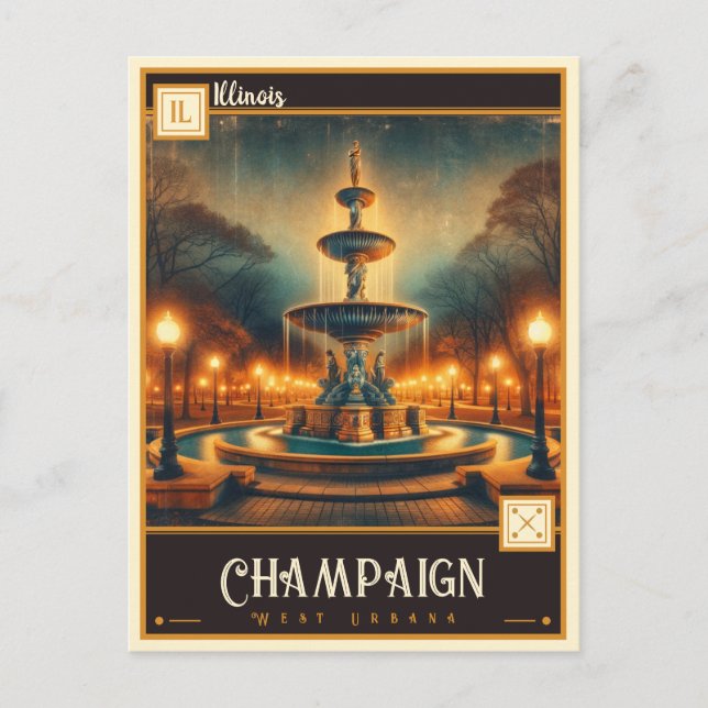 Carte Postale Champaign, Illinois  | Vintage (Devant)