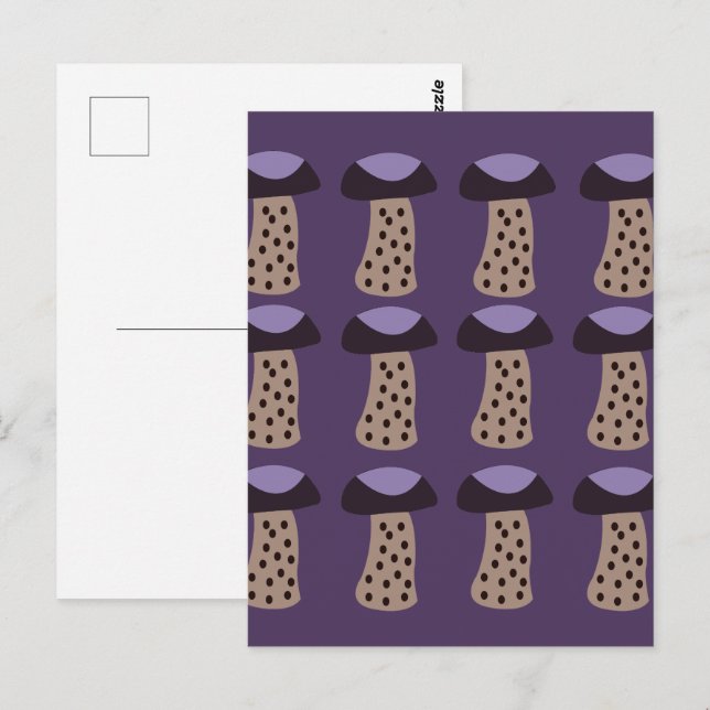 Carte Postale Champignon Champignon Violet (Devant / Derrière)