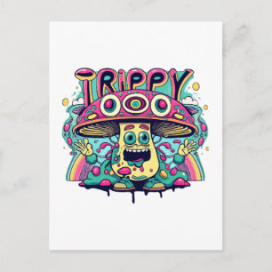 Carte Postale Champignon Tripant Heureux