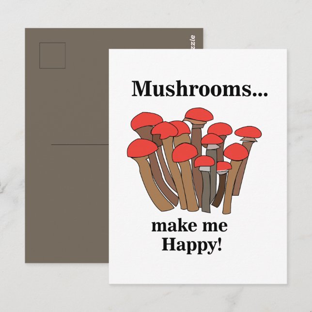 Carte Postale Champignons Amanite Fungi Champignons Rouges (Devant / Derrière)