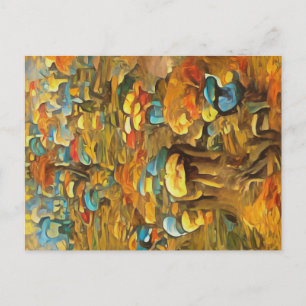 Carte Postale Champignons dans la forêt de printemps