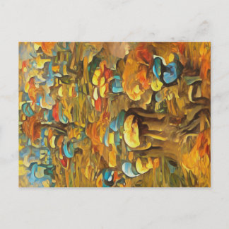 Carte Postale Champignons dans la forêt de printemps