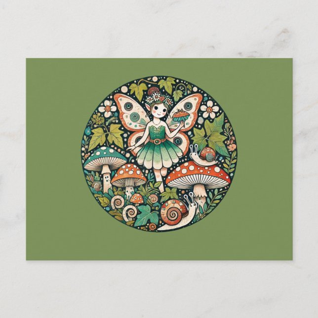Carte Postale Champignons des champignons des fées Fées Fungus (Devant)