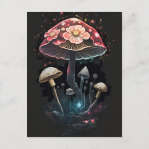 Carte Postale Champignons et fleurs