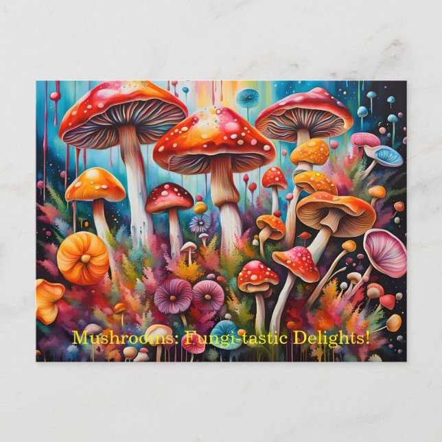 Carte Postale Champignons mystiques : Champignons vibrants Fanta (Devant)