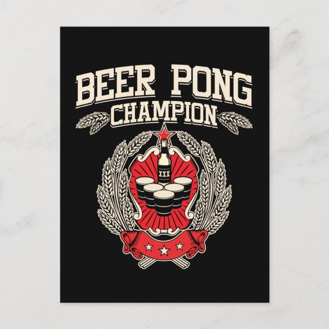 Carte Postale Champion de Beer Pong (Devant)
