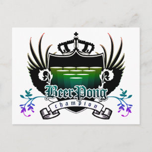 Carte Postale champion de beer pong royal crest
