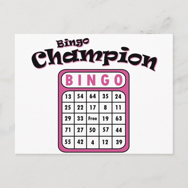 Carte Postale Champion de Bingo (Devant)