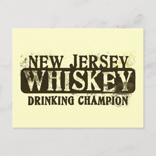 Carte Postale Champion de la boisson Whiskey du New Jersey (Devant)