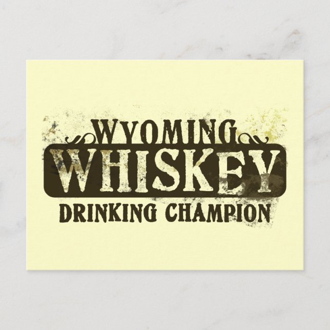 Carte Postale Champion de la boisson Whiskey Wyoming (Devant)