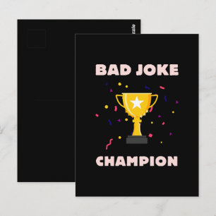 Carte Postale Champion de mauvaise blague