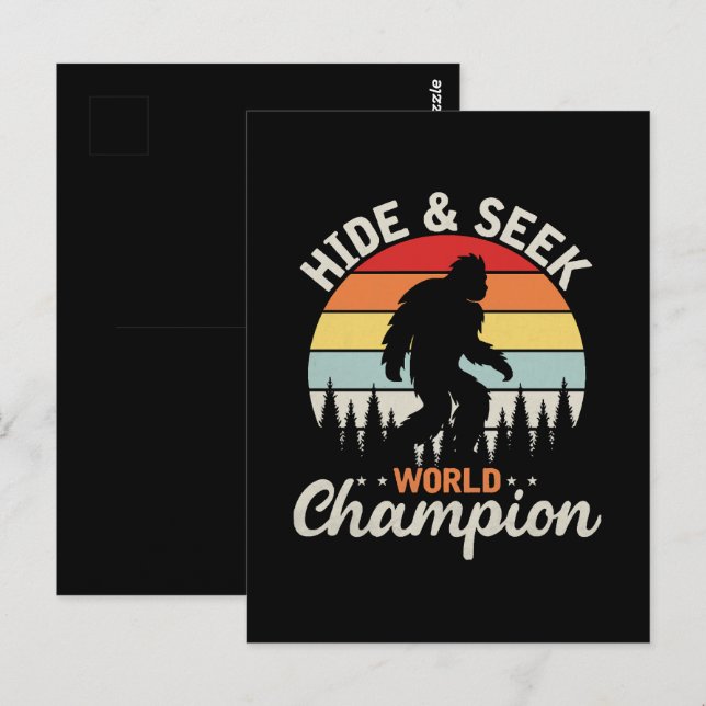 Carte Postale Champion du Monde de Cache-Cache Bigfoot (Devant / Derrière)