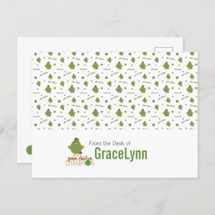 Carte postale Champion du poulet vert et Brown