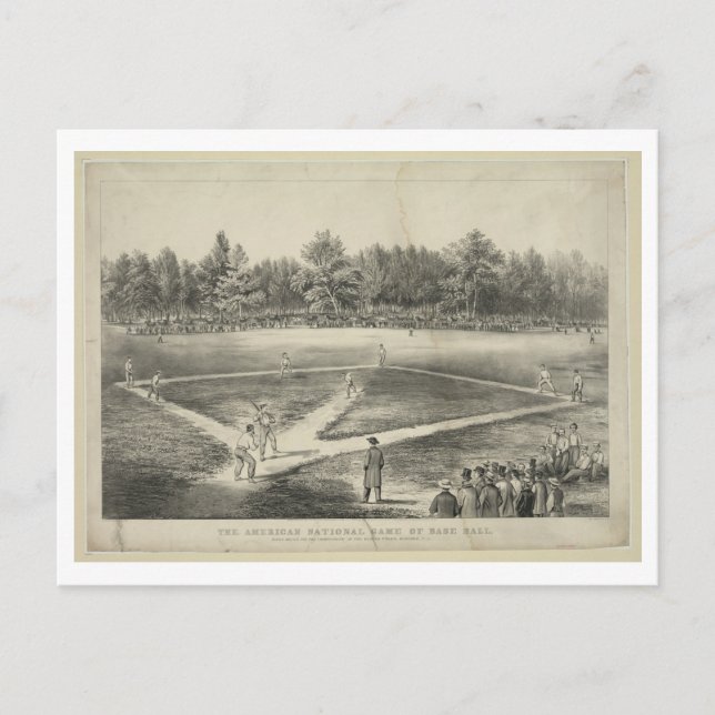 Carte Postale Championnat de baseball, 1866, par Currier & Ives (Devant)