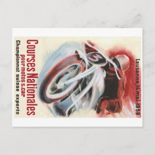Carte Postale Championnat d'emballage national suisse de la moto