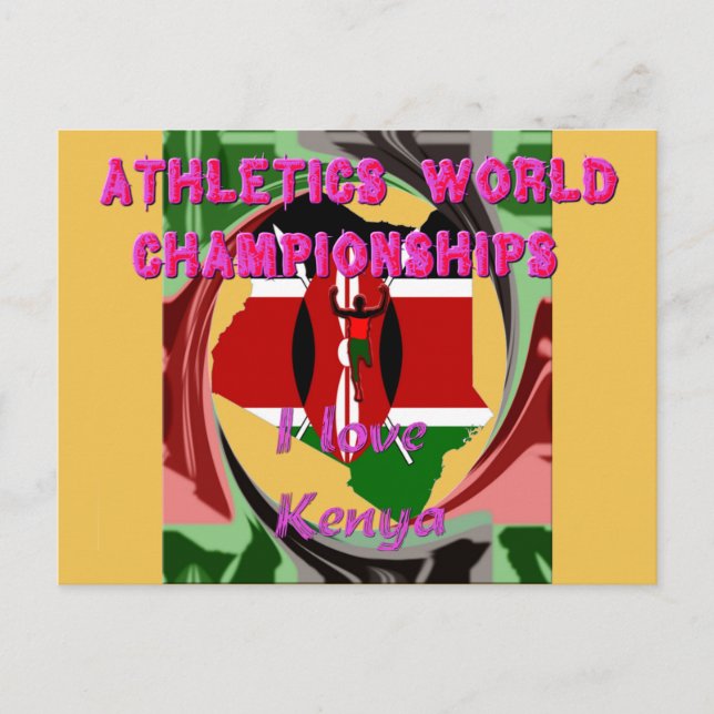 Carte Postale Championnats du monde d'athlétisme Kenya Runner :  (Devant)
