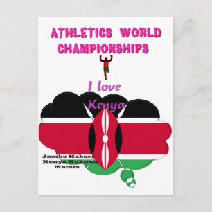 Carte Postale Championnats du monde d'athlétisme Kenya Runner : 