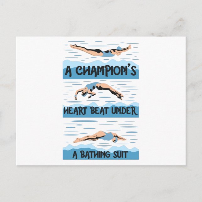 Carte Postale Champions Swimmer - maillot de bain (Devant)