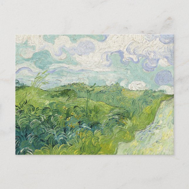 Carte Postale Champs de blé vert, Auvers | Vincent van Gogh (Devant)