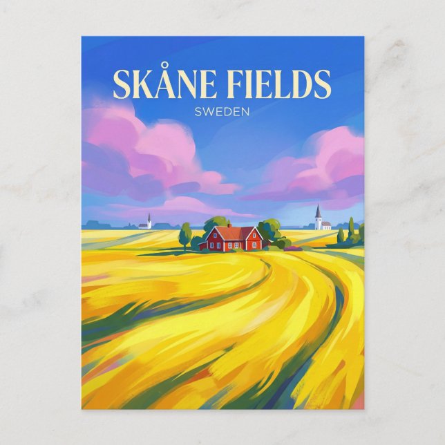 Carte Postale CHAMPS DE COLZA DE SKANE Suède (Devant)