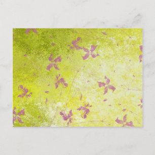 Carte Postale Champs de fleurs roses