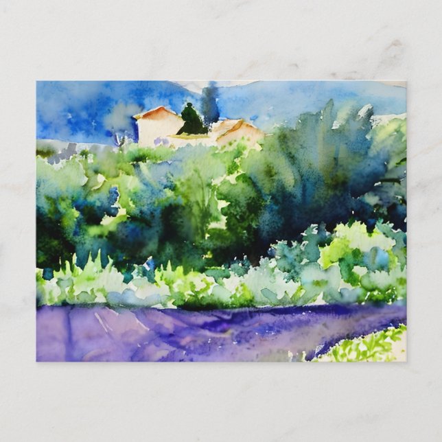 Carte Postale Champs de la lavande paysagère (Devant)