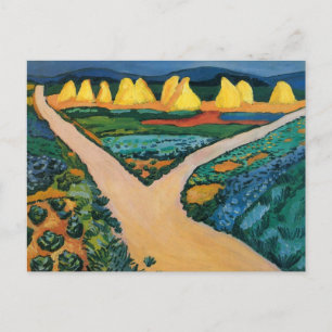 Carte Postale Champs de légumes par August Macke, Art Vintage