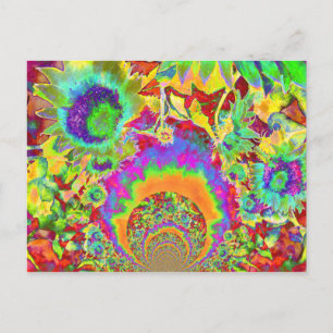 Carte Postale Champs de tournesol pour toujours - orange