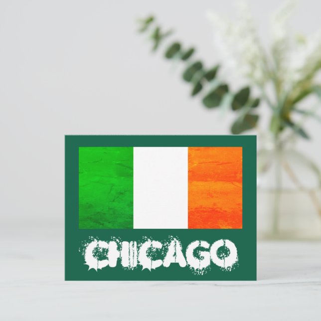 Carte Postale Chance et fierté de Chicago - Irlandais avec drape (Debout devant)