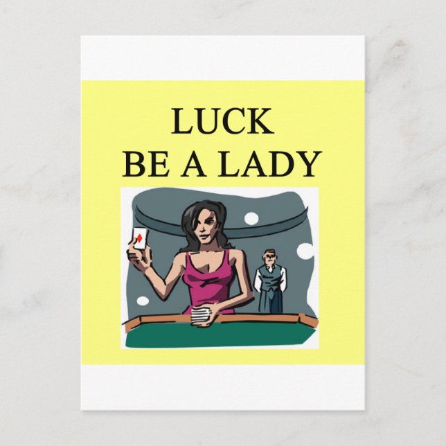 Carte Postale chance être une femme de jeu design (Devant)