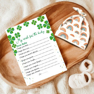 Carte Postale Chance petit souhait shamrock pour le baby shower