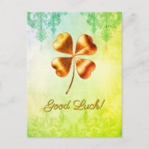 Carte postale Chance Trèfle à quatre feuilles Shad