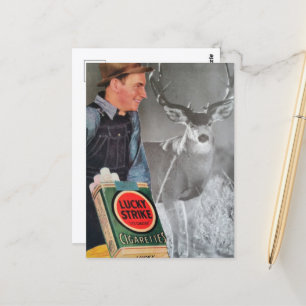 Carte Postale Chanceux Buck Collage Vintage