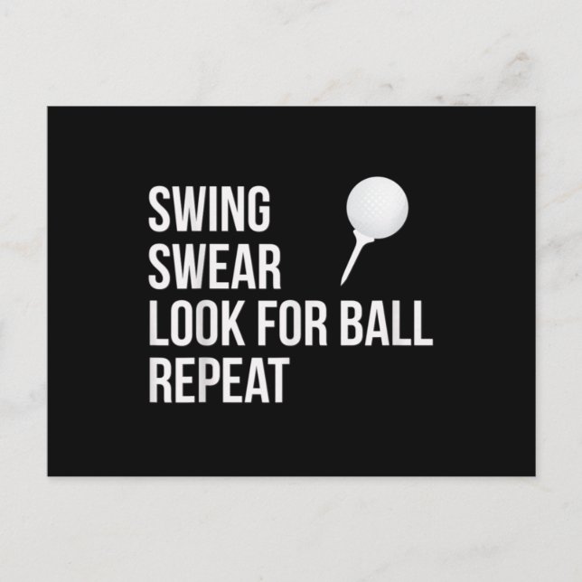 Carte Postale Chandail À Swing Chercher Balle Répéter Funny Golf (Devant)