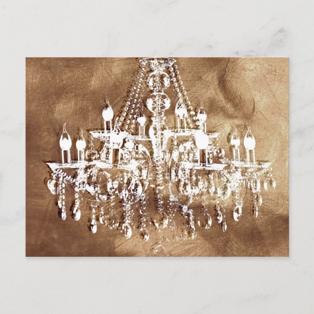 Carte Postale Chandelier Cuivre Chic (Devant)