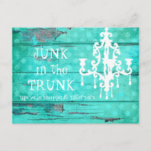 Carte Postale Chandelier en bois Vintage GC Aqua