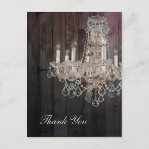 Carte Postale Chandelier rustique en bois de grange mariage merc