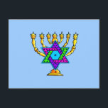 Carte Postale Chandeliers juifs<br><div class="desc">Chandeliers juifs traditionnels symbolisant l'Etoile juive hébraïque et la Lumière. Si vous recherchez des cadeaux juifs,  des idées cadeaux pour Bas et Bar Mitzvah,  des vacances mariages ou juives comme Hanoukka et Pâques,  visitez nos cartes de voeux,  cadeaux pour bébés et cadeaux d'anniversaire.</div>