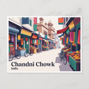 Carte Postale Chandni Chowk Delhi Inde