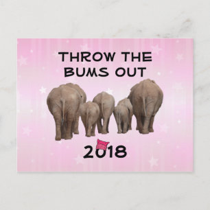 Carte Postale Change Date to 2020 Pink Hat Throw the Bum Out