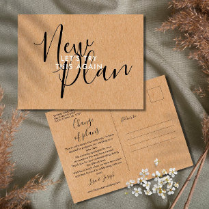 Carte Postale Change the Date Postponed Cancelled Event Rustic