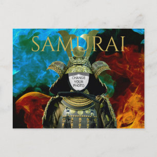 Carte Postale Changeable Votre Photo, Casque Samurai