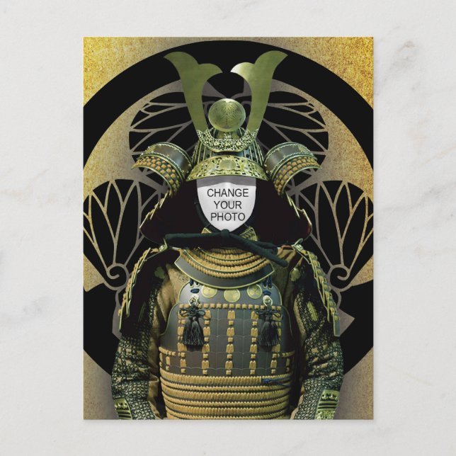 Carte Postale Changeable Votre Photo, Casque Samurai (Devant)