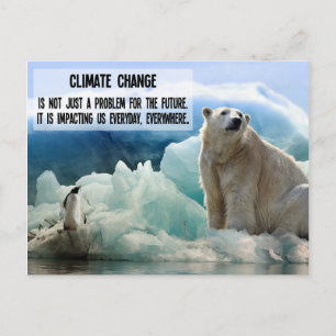 Carte Postale Changement climatique avec le pingouin de l'ours p