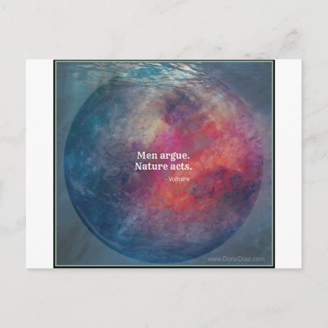 Carte Postale Changement climatique : "Men Argue - Nature Actes  (Devant)