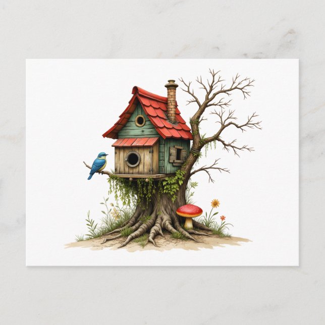 Carte Postale Changement d'adresse Charmante Maison d'Oiseau (Devant)
