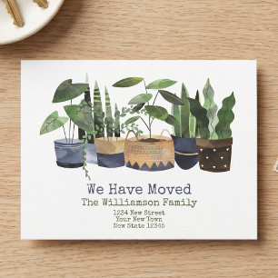 Carte Postale Changement d'adresse de plante en pot   Annonce de