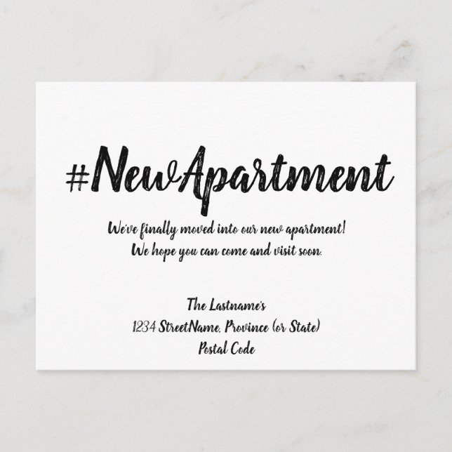 Carte Postale Changement d'adresse d'un nouvel appartement (Devant)