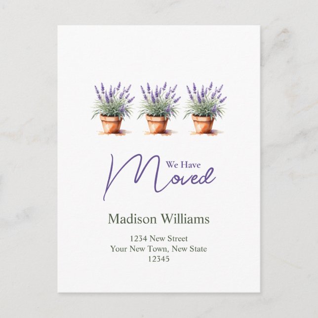 Carte Postale Changement d'adresse élégant  | Annonce de déménag (Devant)