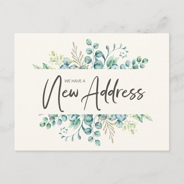 Carte Postale Changement d'adresse Feuilles de Eucalyptus Vert E (Devant)